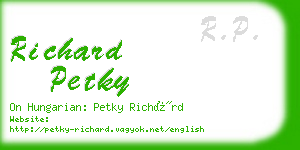 richard petky business card